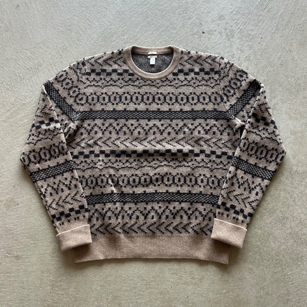 Massimo Alba Sweater Size Large Fair Isle Cashmere Knit Pullover Mohair Silk